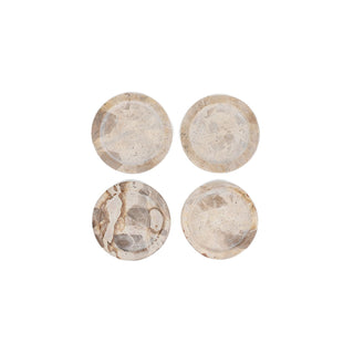 Glasuntersetzer Opus 10 cm aus Marmor Beige – Set mit 4 Stück