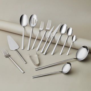 Karaca Halley 91-teiliges Edelstahl-Besteckset mit Servierbesteck für 12 Personen, Silber