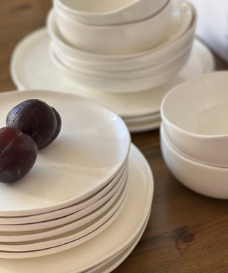 Perlemor Weiß Geschirrset – 24-teilig