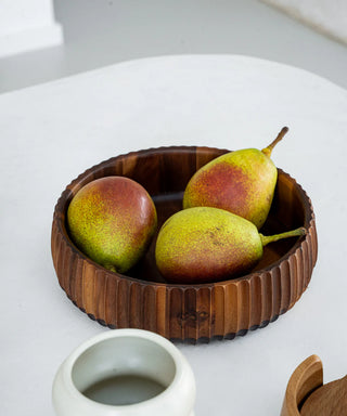 Akazienholz Stripe Bowl 22cm