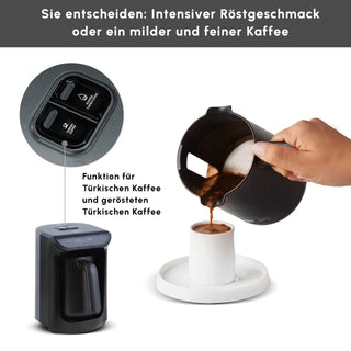 Karaca Hatir Köz türkische Kaffeekocher mit Röstfunktion Shiny Black