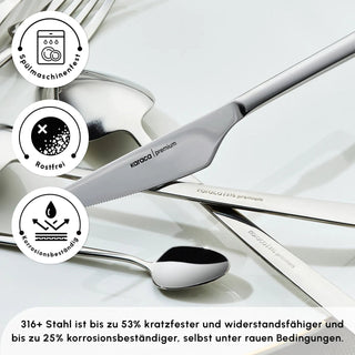 Karaca Stark 316 Premium 84 teiliges Tafelbesteck für 12 Personen