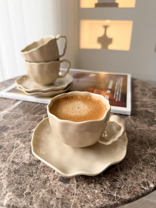 Angles Kaffeetassen 6er Set I Beige