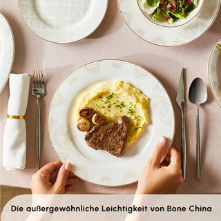 Karaca Elegance Bone Siena 53-Teiliges 12-Personen Geschirrsett Gold