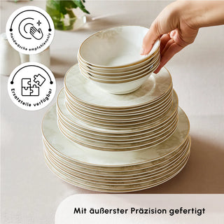 Karaca Elegance Bone Siena 53-Teiliges 12-Personen Geschirrsett Gold