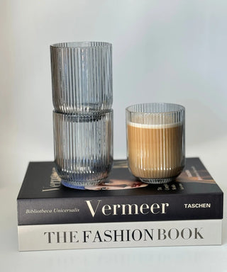 Relief smoked Glas 2er Set short 280 ml