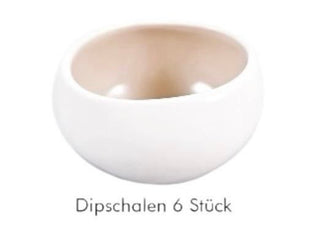 Wave  weiss - beige 6er Dip- Schälchen Set