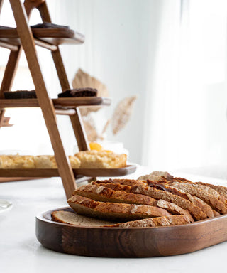 Akazienholz Lumo Tablett Oval 34cm