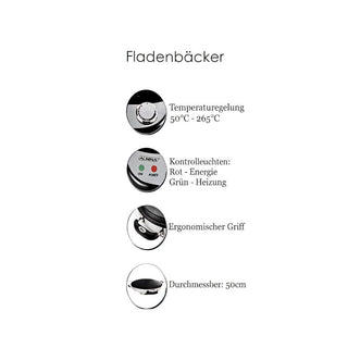 Crêpesmaker Elektrischer Fladenbäcker ø50 cm