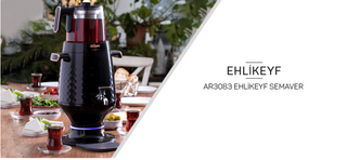 Arzum Ehlikeyf Samowar AR3083- B Semaver weiss Kupfer