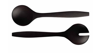 Salatbesteck aus Holz Schwarz