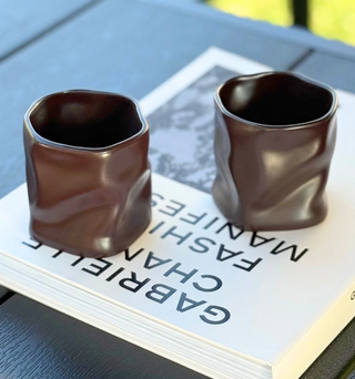 2er Diamond Matt Mocha Keramik Becher - 290ml
