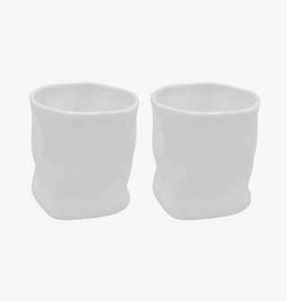 2er Diamond Weiss Keramik Becher - 290ml