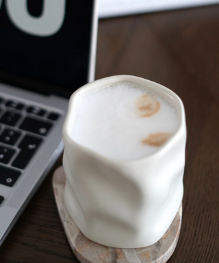 2er Diamond Weiss Keramik Becher - 290ml