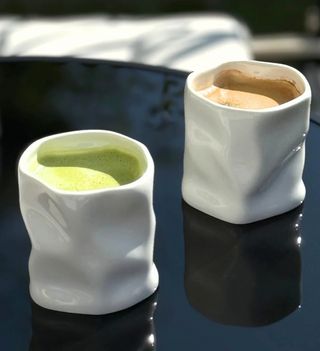 2er Diamond Weiss Keramik Becher - 290ml