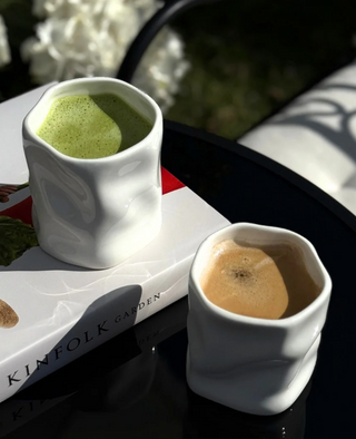 2er Diamond Weiss Keramik Becher - 290ml