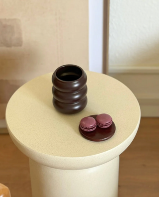 2er Wave Matt Mocha Keramik Becher - 400ml