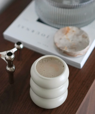 2er Wave Matt Beige Keramik Becher - 400ml