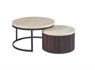 Couchtisch Manzano 2er Set Travertin