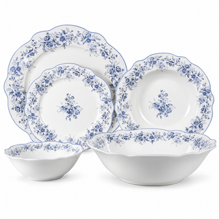 Vintage Sapphire Blue Geschirrset 25-Teilig