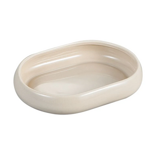 Bondy Beige oval Platte klein 13x10cm- Seidenbeige