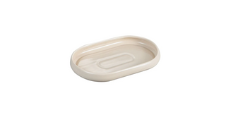 Bondy Beige oval Platte 20x13cm- Seidenbeige