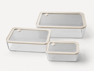 Glas-Frischhaltedosen Beige – 3-teiliges Set