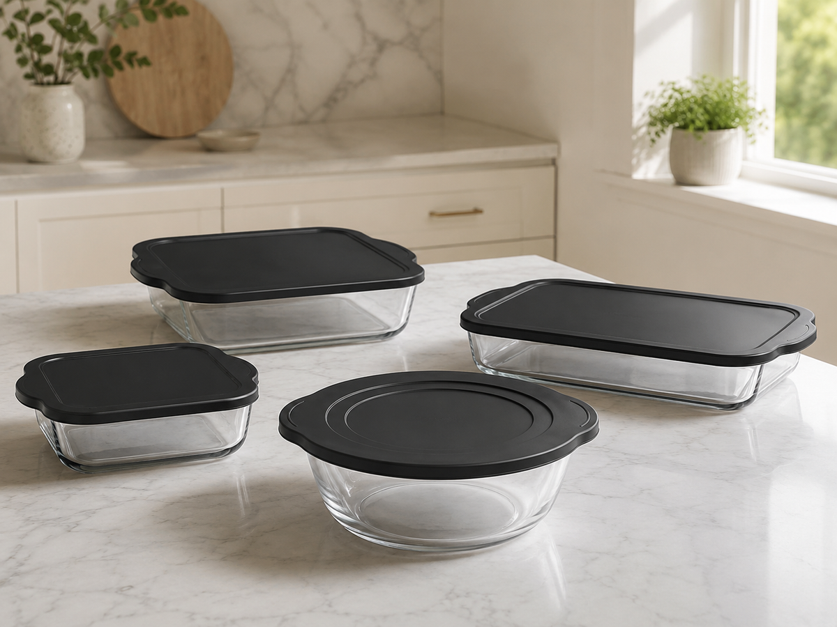 Paşabahçe Borcam Fırın Kabı Komple Set Siyah – 4 Parça