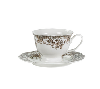 Fleury Vintage Kaffeetassen 6er Set I Braun