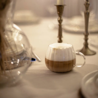 2er Riffle Cup Pumpkin Tasse mit Henkel Borosilikatglas 400ml