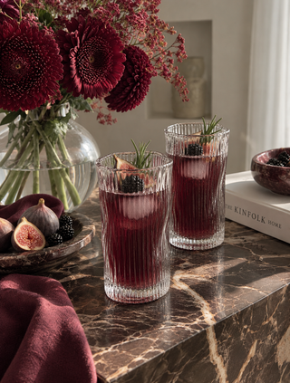 Wave Lines Long Drink Glasses, Set of 6, 280ml