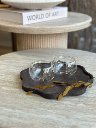 2er doppelwändige Dip Set aus Glas