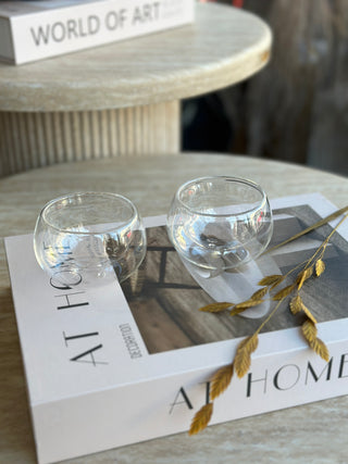 2er doppelwändige Dip Set aus Glas