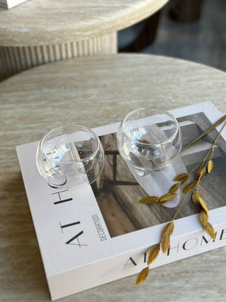 2er doppelwändige Dip Set aus Glas