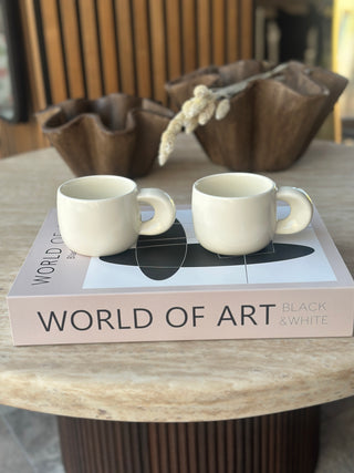 Intenso 2er Beige Keramik Becher glänzend- 250ml