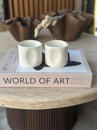 Aluré 2er Weiß Keramik Becher glänzend- 250ml