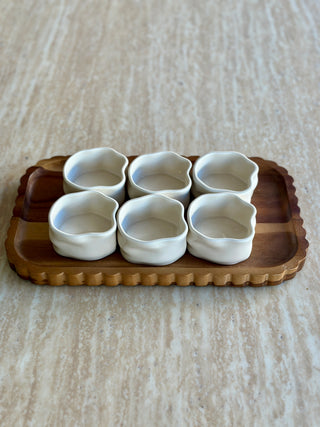 6er Nordic Dipschälchen Set mit Platte I Beige