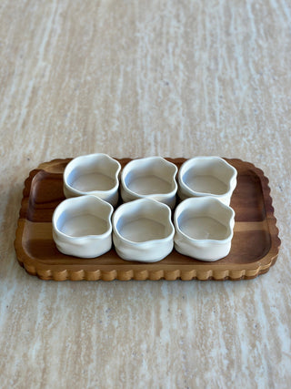 6er Nordic Dipschälchen Set mit Platte I Beige