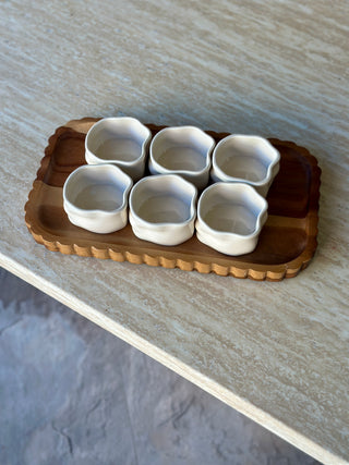 6er Nordic Dipschälchen Set mit Platte I Beige