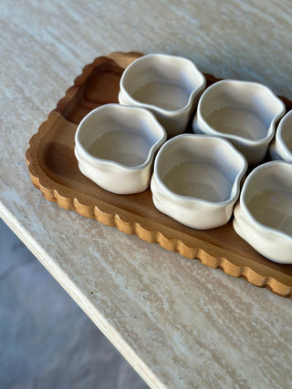 6er Nordic Dipschälchen Set mit Platte I Beige