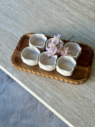 6er Nordic Dipschälchen Set mit Platte I Beige