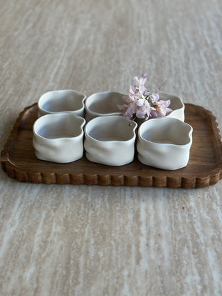 6er Nordic Müsli Schalen Set mit Platte I Beige