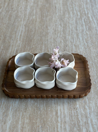 6er Nordic Müsli Schalen Set mit Platte I Beige