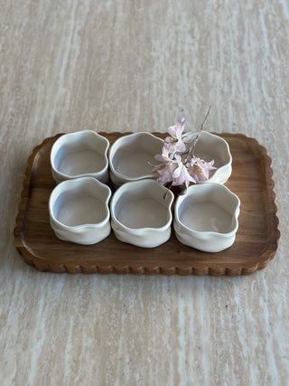 6er Nordic Müsli Schalen Set mit Platte I Beige