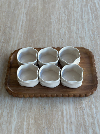 6er Nordic Müsli Schalen Set mit Platte I Beige