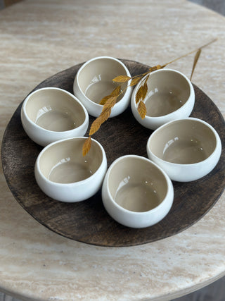 Wave  weiss - beige 6er Dip- Schälchen Set