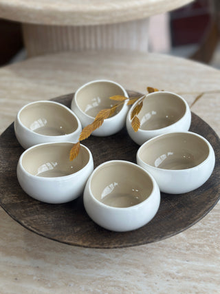Wave  weiss - beige 6er Dip- Schälchen Set