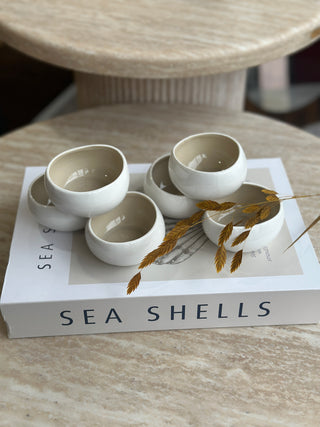 Wave  weiss - beige 6er Dip- Schälchen Set