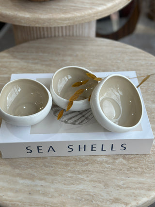 Wave  Weiss -Beige - 6er Schälchen Set 12cm
