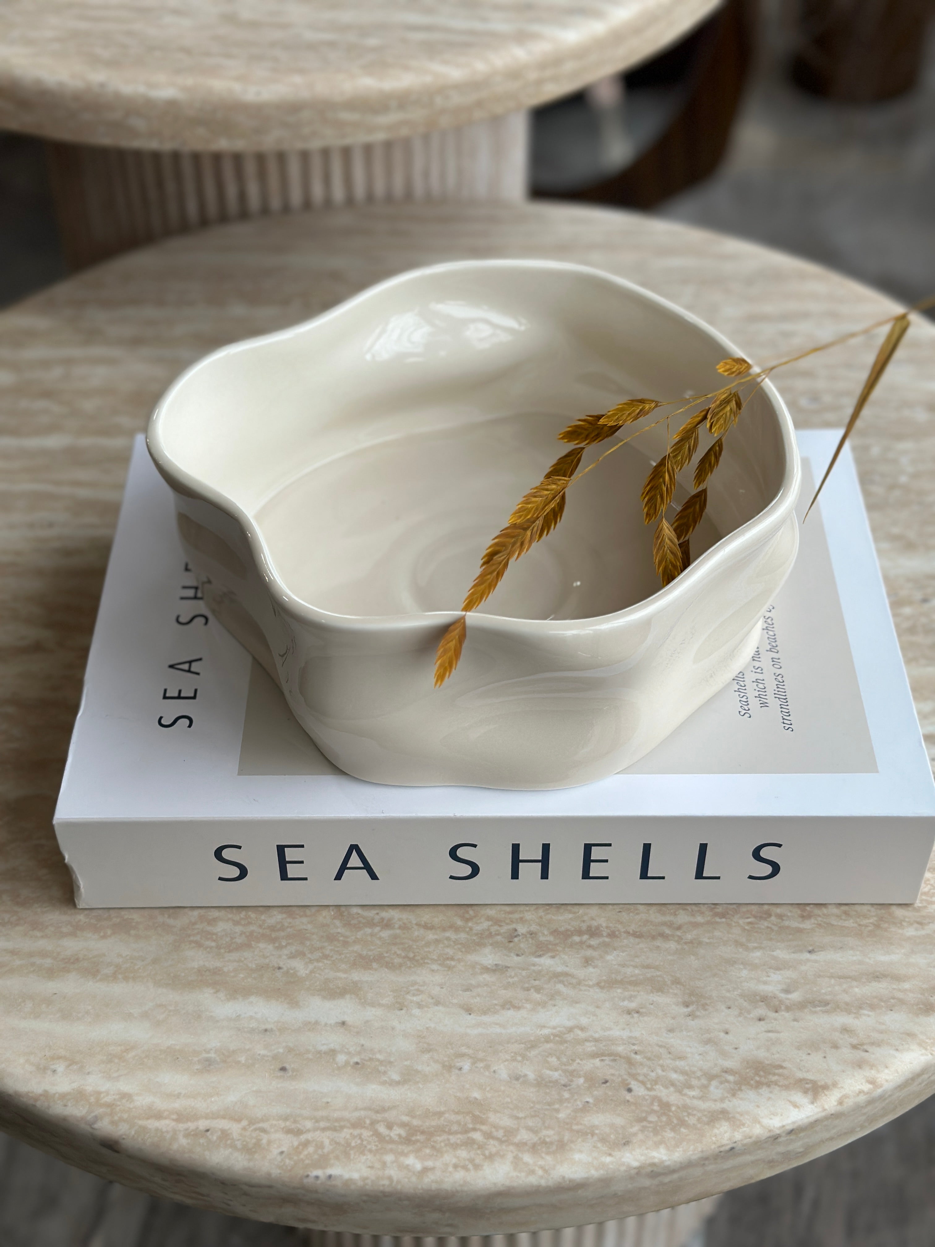 Nordic Beige Salatschüssel -glänzend – Emirtex Home
